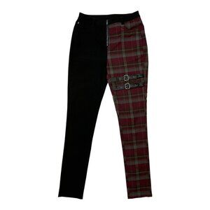Killstar Sable Riot Trousers Pants M Black Red Plaid Punk